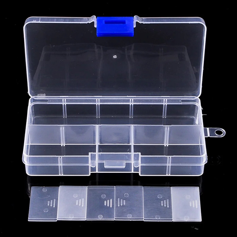 10 Compartment Transparent Fishing Pouch Storage Box Square Fishing Spoon Lure Box Hook Connector Accessory Tackle Box