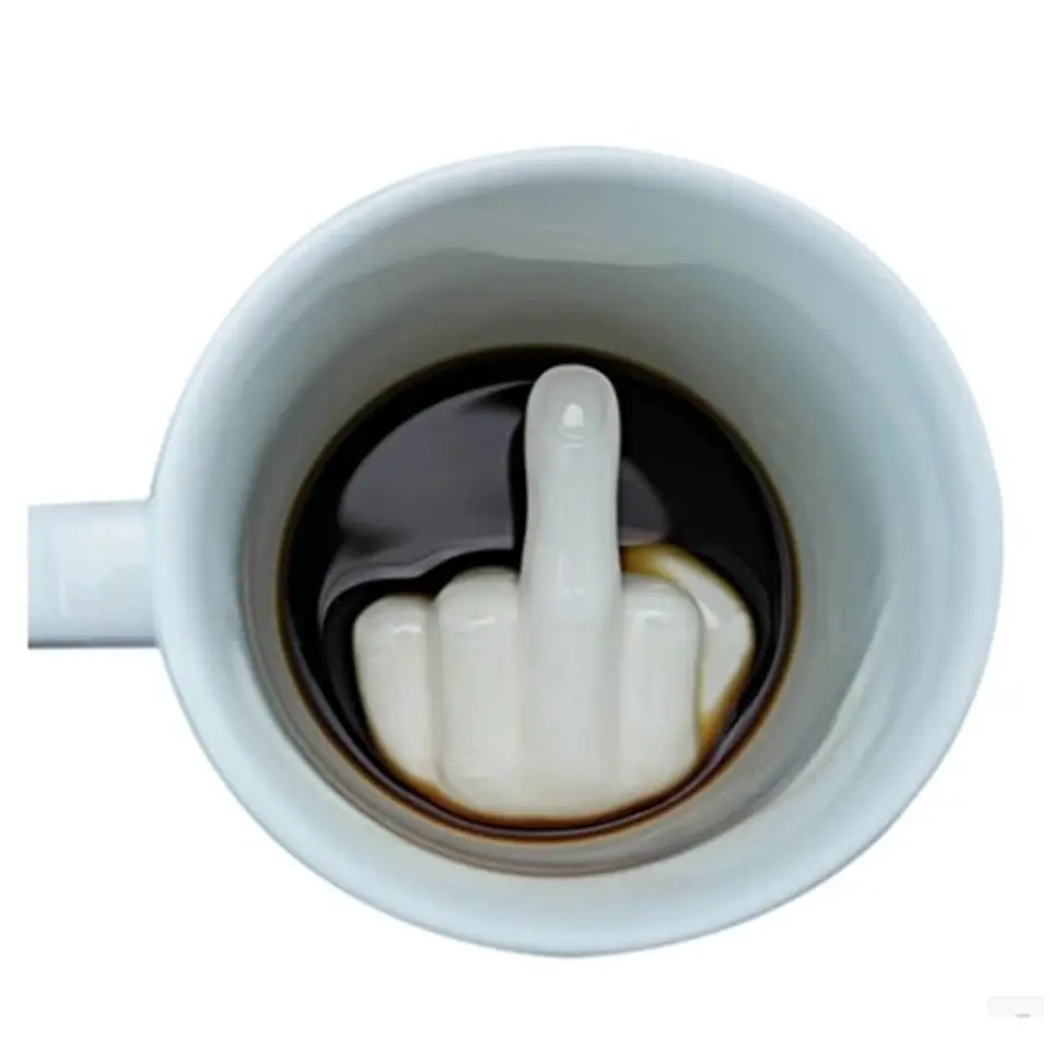 

Spoof Gift Creative Funny Mug Middle Finger Coffee Cup Ceramic Water Cup Tricky Friend Gift Mugs Coffee Cups Kawaii Mug 380ml
