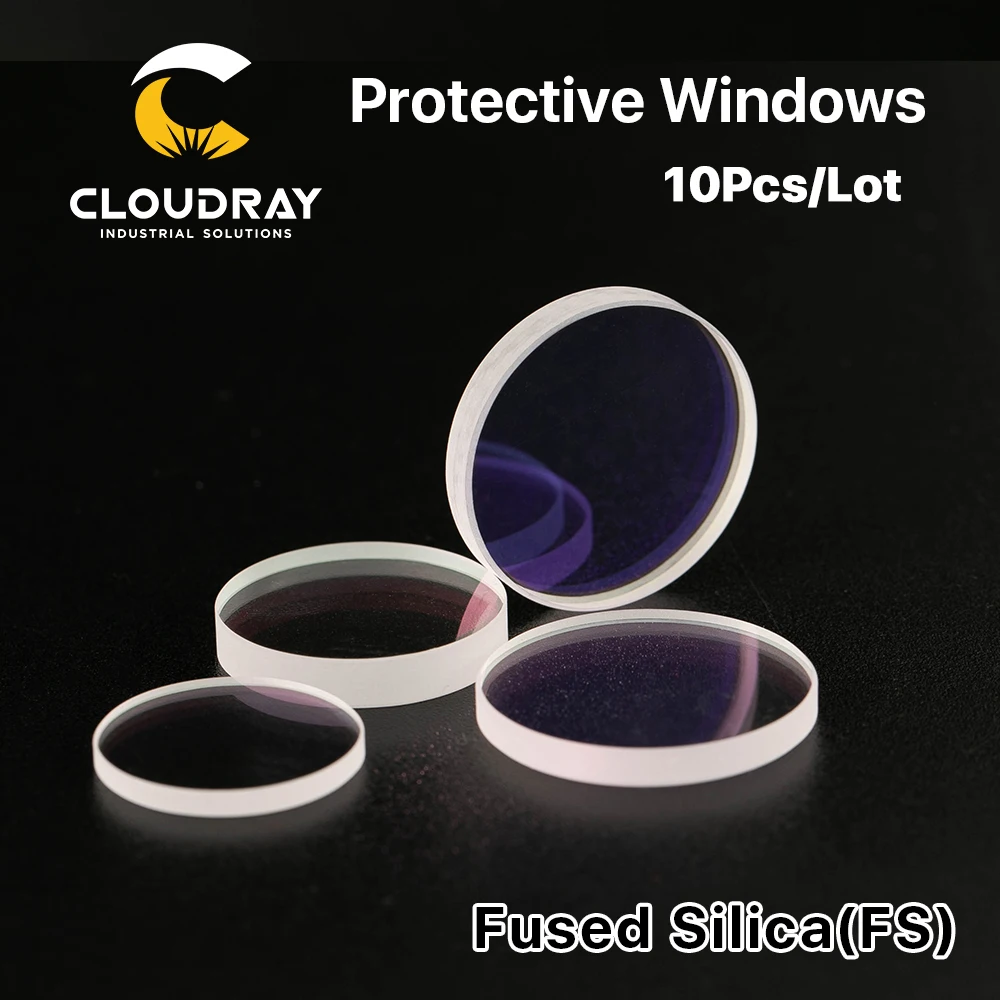 Cloudray 10Pcs Hot Sale Size Optical Laser Protective WIndows 18*2 27.9*4.1 30*5 37*7 1064nm Quartz Fused Silica for Laser Head