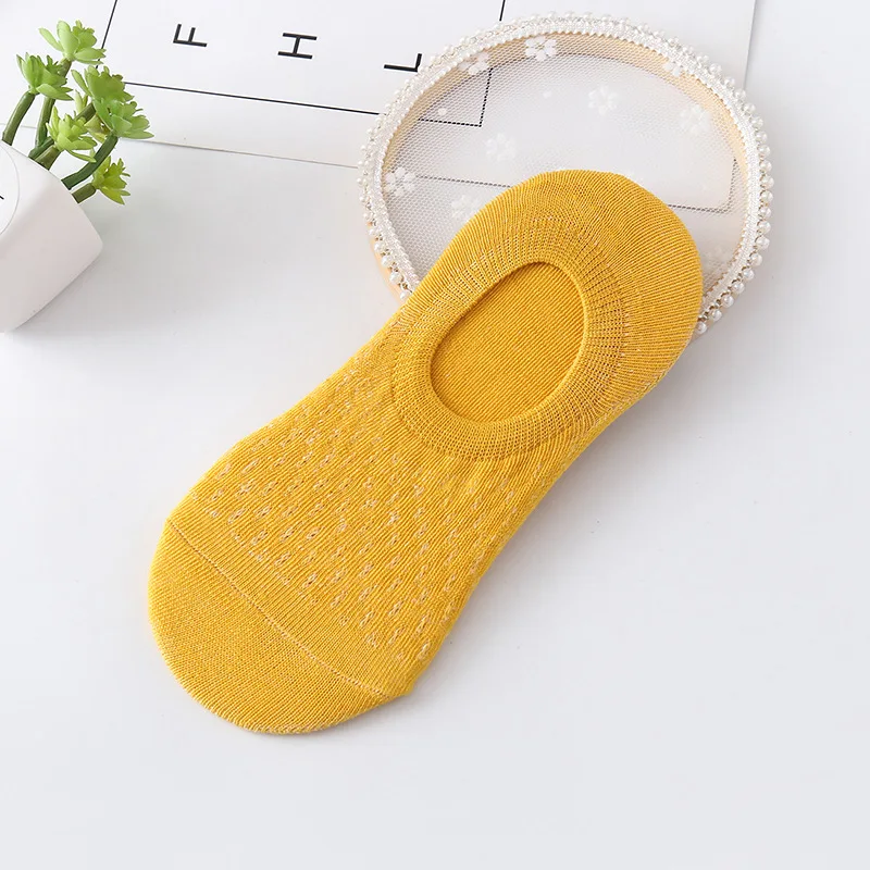 10-teiliges 5-Paar Damen-Socken-Hausschuhe-Set, einfarbig, unsichtbare Bootssocken, atmungsaktiv, rutschfest, Silikon, keine Show, kurze Söckchen – Detail 8