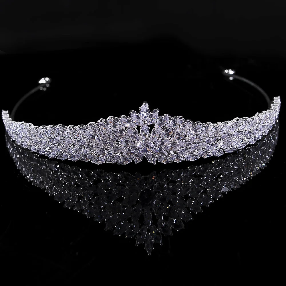 YCDZSWWL Simple Fashion Full Zircon Crowns Wedding Hair Accessories Bride Diadem Shining Headpieces for Birthday, Party