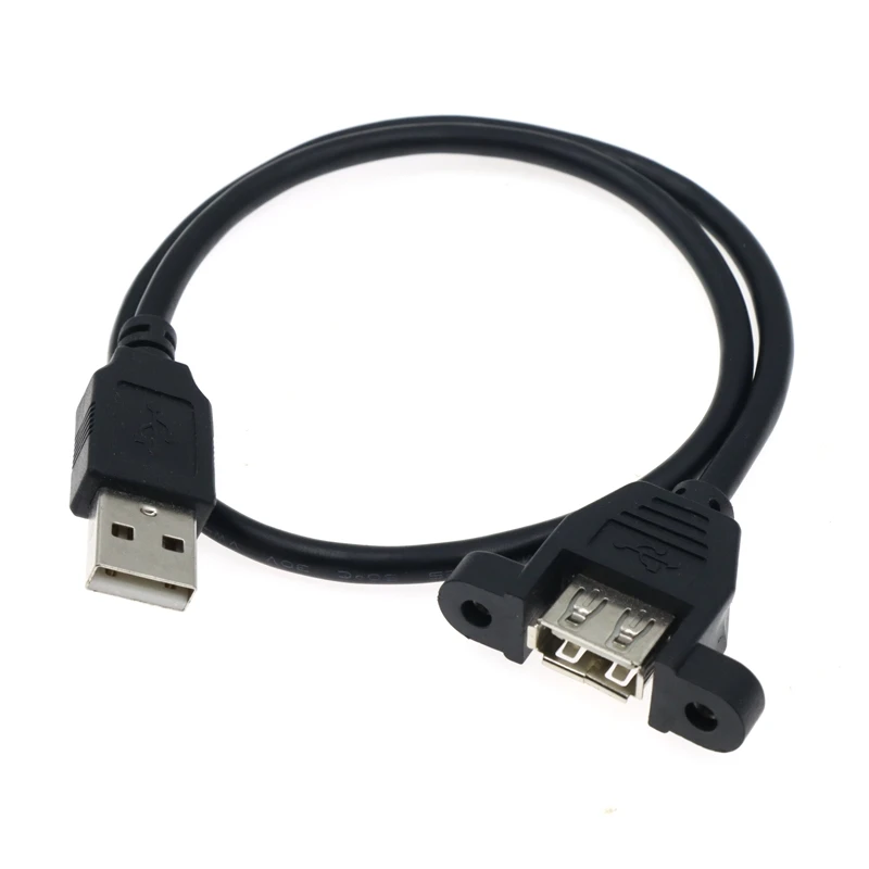 0.3m-5m USB 2.0 Male-to-Female Extension Cable With Panel Mounting Screw Holes to Fix Industrial Control Chassis Adapter