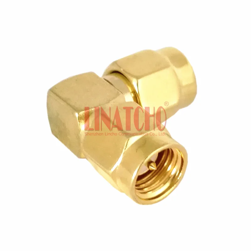 RF 50ohm Gold Plated Plug Elbow 90 Degree Right Angle SMA Male to SMA Male Adapter Connector