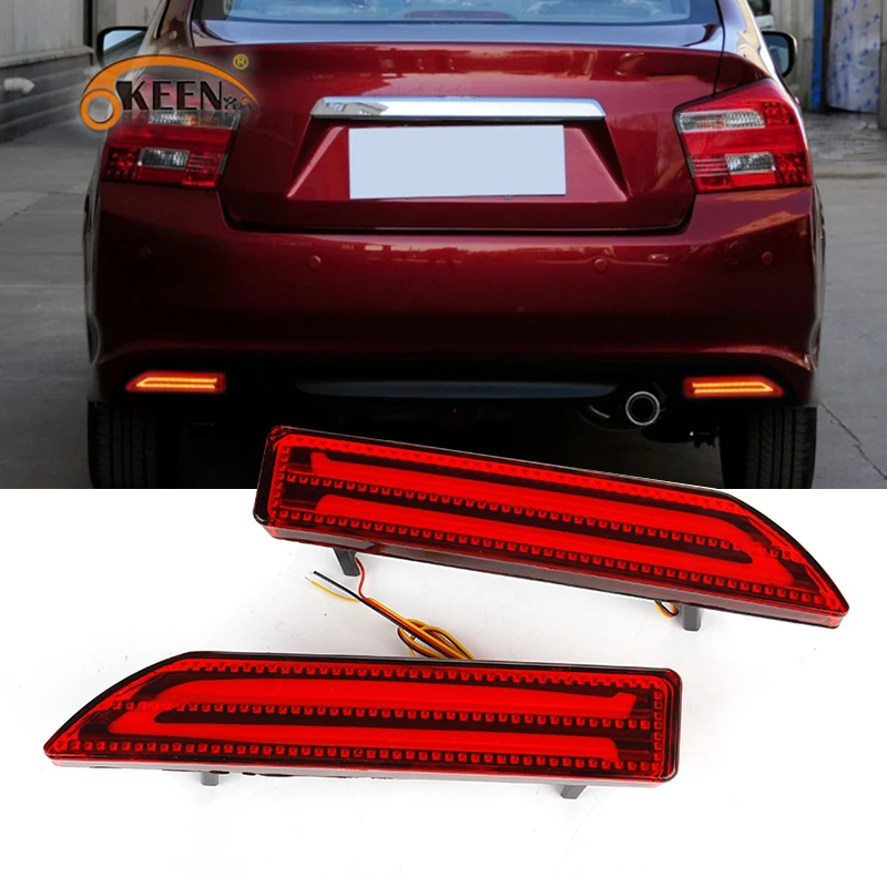 

OKEEN 2x For Honda City 2012 2013 2014 Led Rear Bumper Reflector Light For Honda CRV C-RV BRV 2009 Driving Brake Light Tail Lamp
