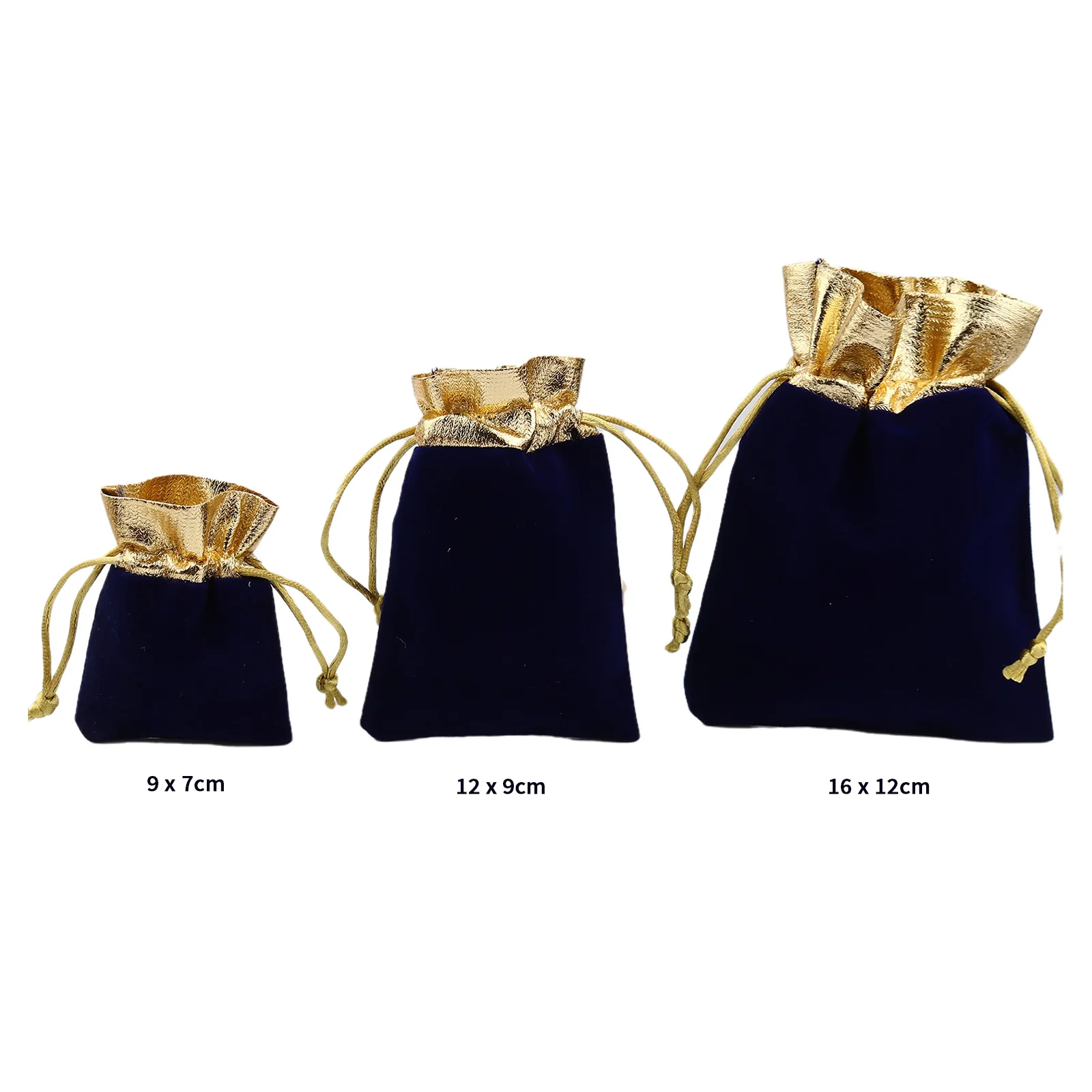 5PCs 9x7cm 12x9cm 16x12cm Velvet Drawstring Bags Storage Bracelets Jewelry Packaging Bags Candy Gifts Wedding Gold Bags Pouches