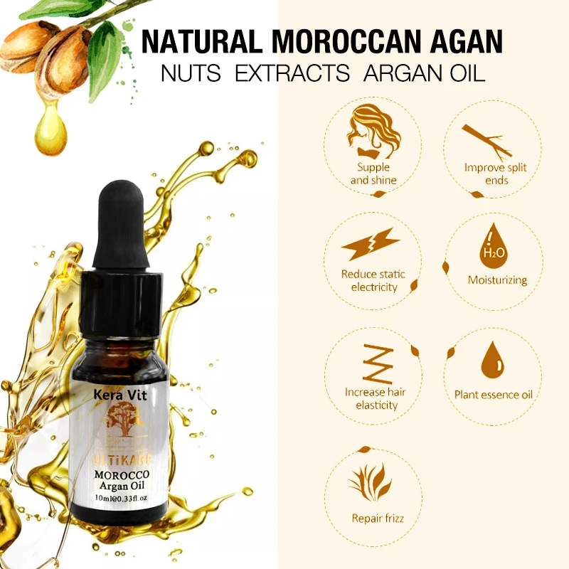 Cheapest Moroccan Argan Oil for Hair Care 2pcs*10ml Hair Oil Treatment for all Hair Types Hair & Scalp Treatment