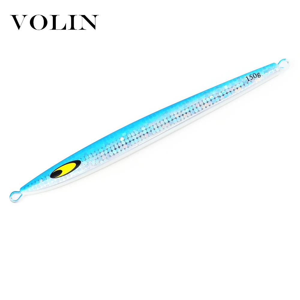 VOLIN NEW 1pc Jigging Metal Fishing Lure 120g 150g Hard Lure Luminous Artificial Bait 3D Eyes Bass Fishing Takle