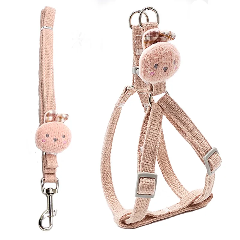 Cute Cats Harness and Leash Set for Kitten Puppy Small Cat Harness Escape Proof Cat Accessories Leash Breast-Band Pets Supplies