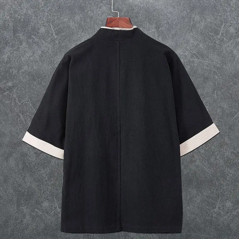 Chinesischen Stil Leinen Männer Kimono Strickjacke Traditionellen Yukata Japanischen Samurai Kleidung Casual Strand Dünne Asiatische Kleidung 3XL 4XL 5XL