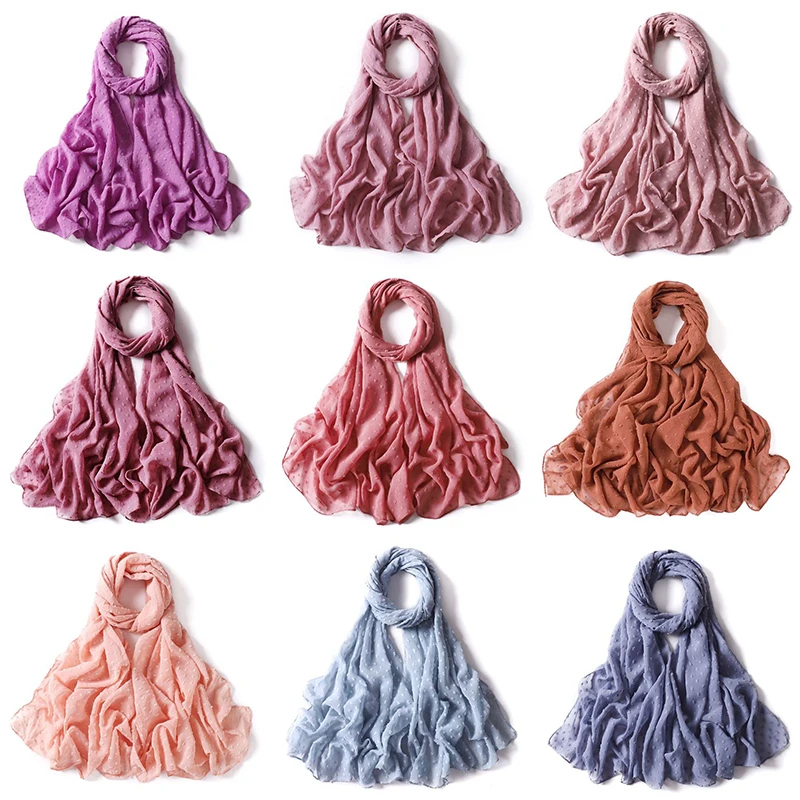 Mode Schal Solide Muslimischen frauen Hijab Schals Chiffon Haar Ball Turban Damen Hijabs Für Kopf Weibliche Lange Wraps Kopftuch