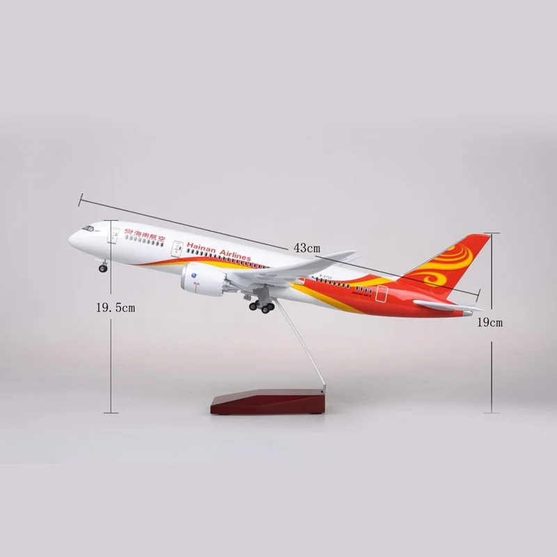 JASON TUTU 43cm Harz Diecast 1:130 skala China Hainan Boeing B787 Flugzeug Modell Flugzeug Modell Flugzeug mit Licht & Rad Flugzeuge