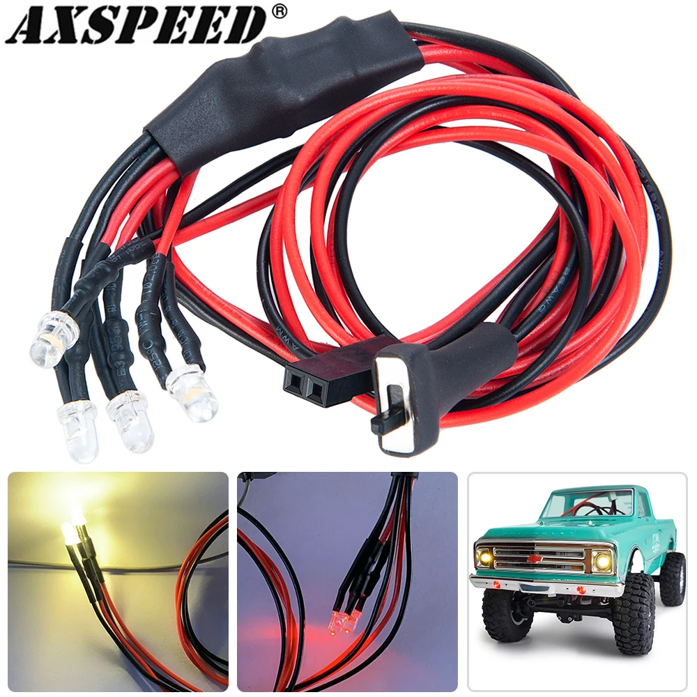 

AXSPEED SCX24 Headlights Bumper Lights Fog Light for 1/24 Axial SCX24 AXI00001 LED Front Bright Light Lamp Upgrade Parts