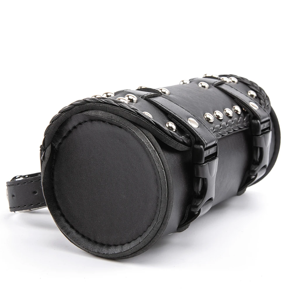 حقيبة دراجة نارية السرج بولي Leather الجلود الجبهة شوكة الذيل أداة حقيبة الأمتعة ل هارلي المروحية بوبر كروزر سبورتستر XL 883 1200