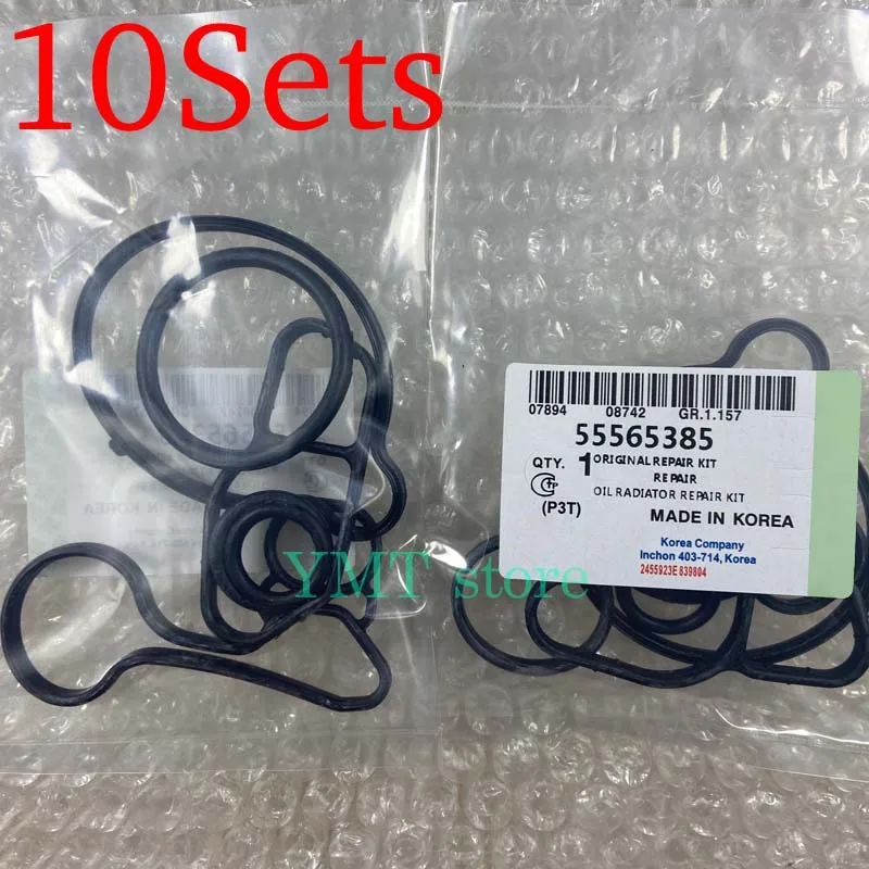 10Sets Original Engine Oil Cooler Repair Kits Gaskets Seals OE# 55565385 55568536 For Chevrolet Cruze Sonic Trax Encore Astra