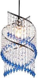 Chrome / Smoked Tiered Spiral Chandelier Ceiling Pendant Light Shade - No Bulb