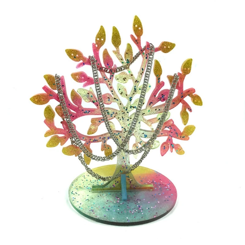 에폭시 수지 금형 보석 디스플레이 스탠드 실리콘 주조 금형 보석 스토리지 랙 귀걸이 펜던트 공예 홈 장식  