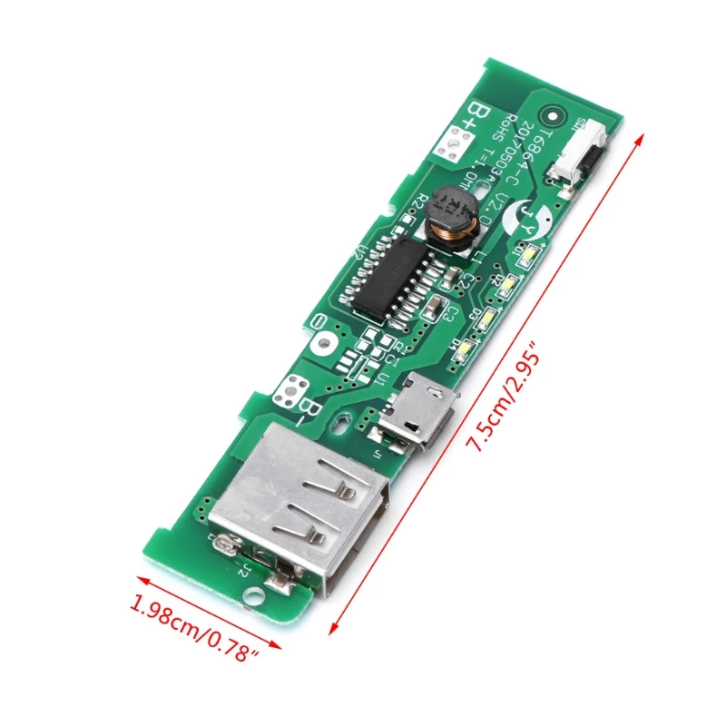 USB 5V 2A Handy Ladegerät PCB Board Modul Für 18650 Batterie