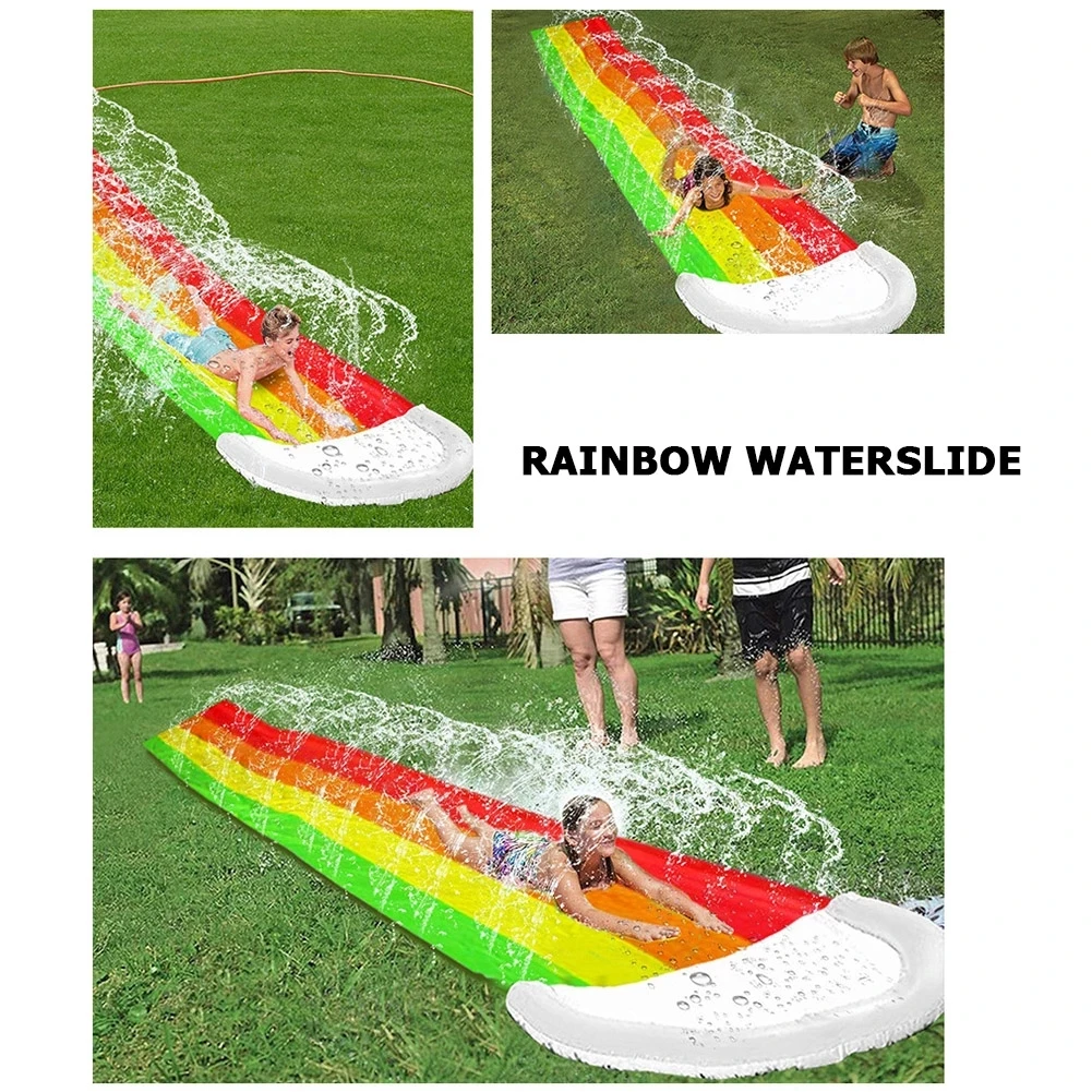 Games Center Backyard Plastic Children's Slide Inflatable Waterslide Pools Kids Summer Gift Outdoor Lawn Toys Water Slide Spray