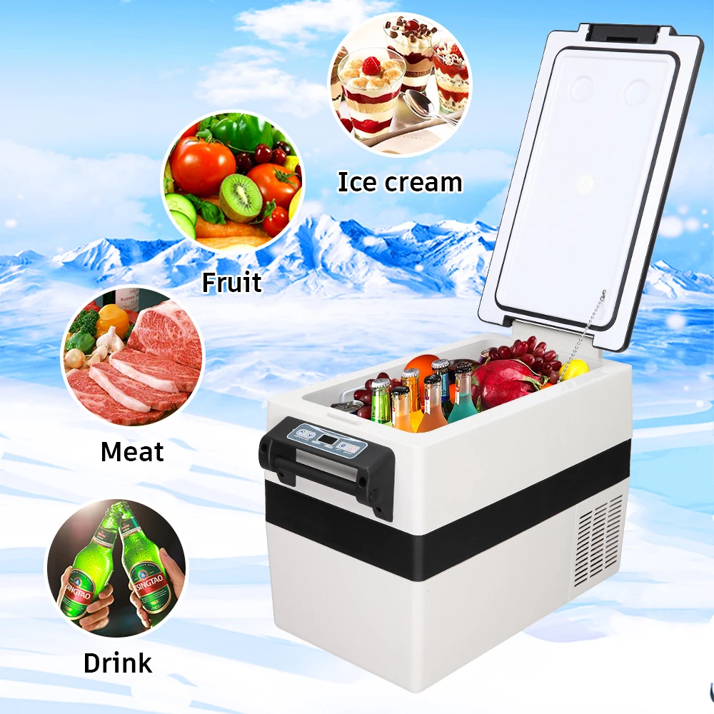 Car Refrigerator Portable Small Freezer,  Plastic Black Light Gray Movable Low-Temperature