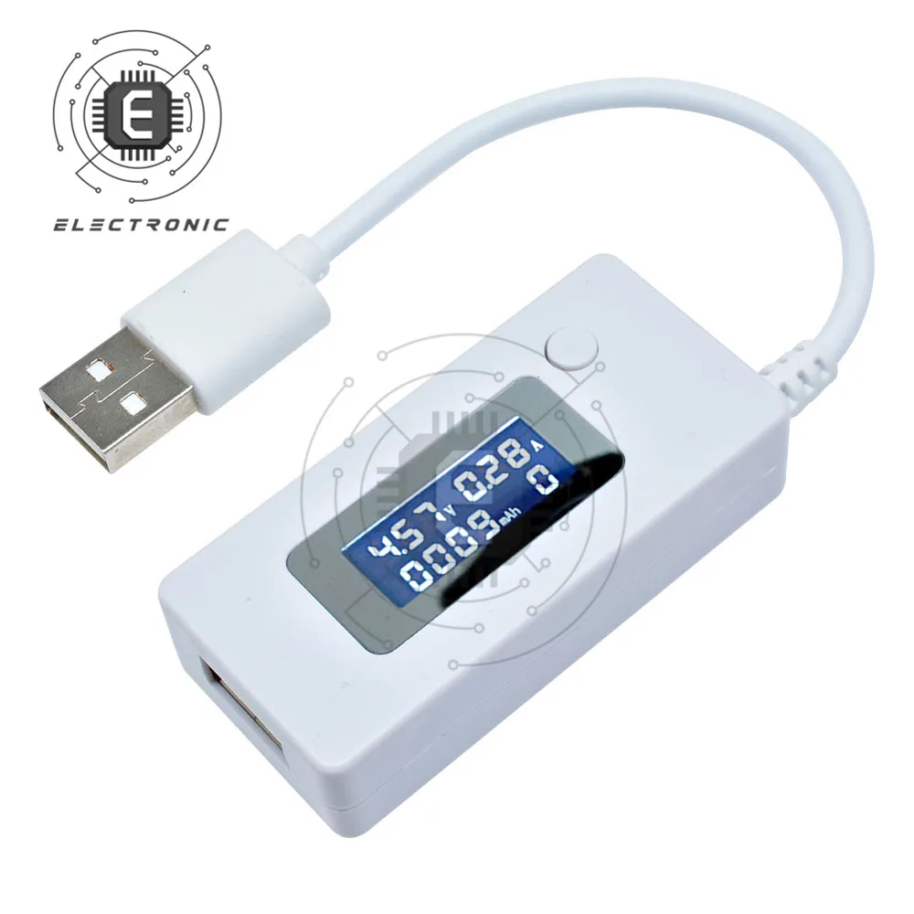 Amperometro e voltmetro del Tester di ricarica della banca di potere di corrente e tensione USB doppio LCD portatile con cavo di prolunga USB