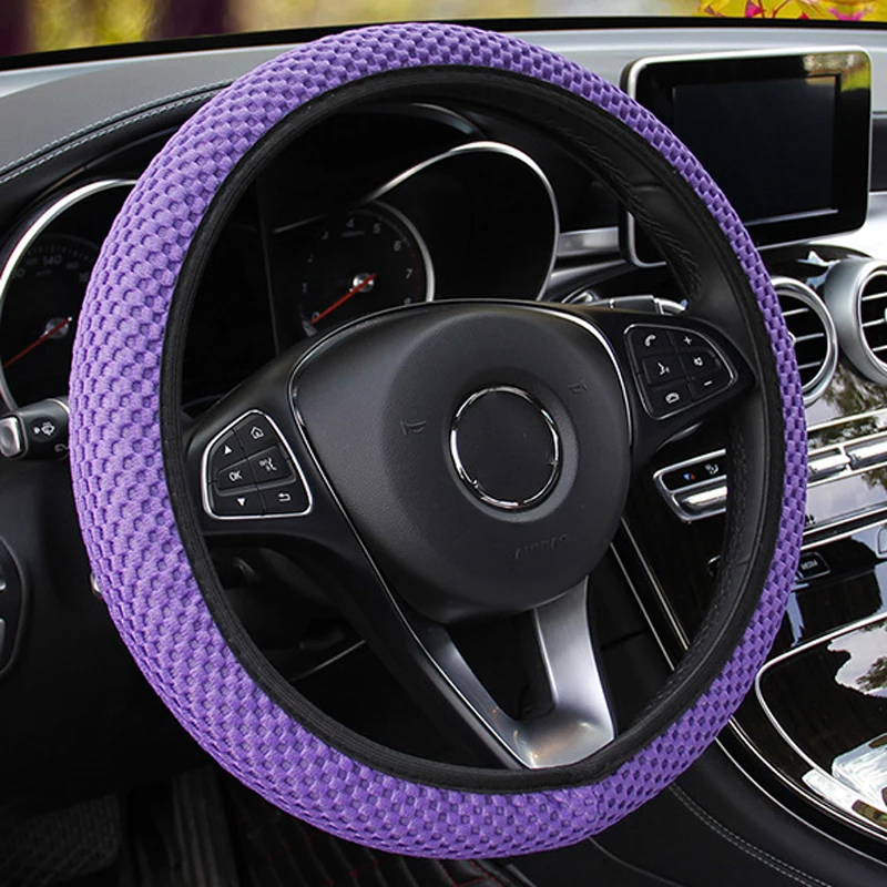 Car Steering Wheel Cover Breathable Anti Slip Steering Covers Suitable 37-38cm Auto steering wheel protective Decoration