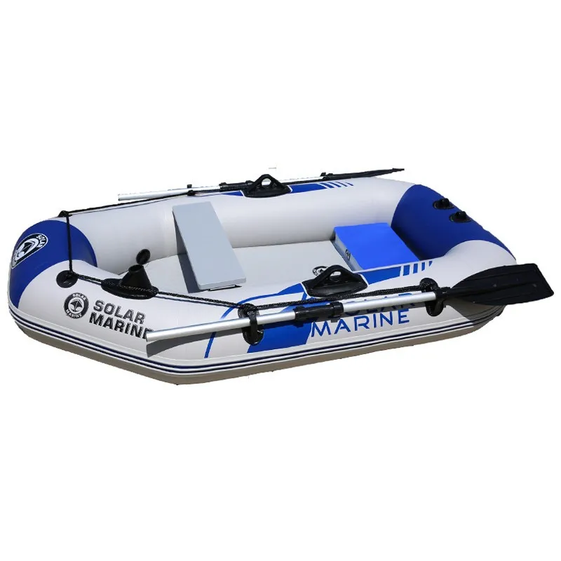 

Solarmarine B200-3 Inflatable PVC Fishing Boat Rowing Kayak with Air Mat, 200cm, 2 Persons, Floor Free Accessories Included