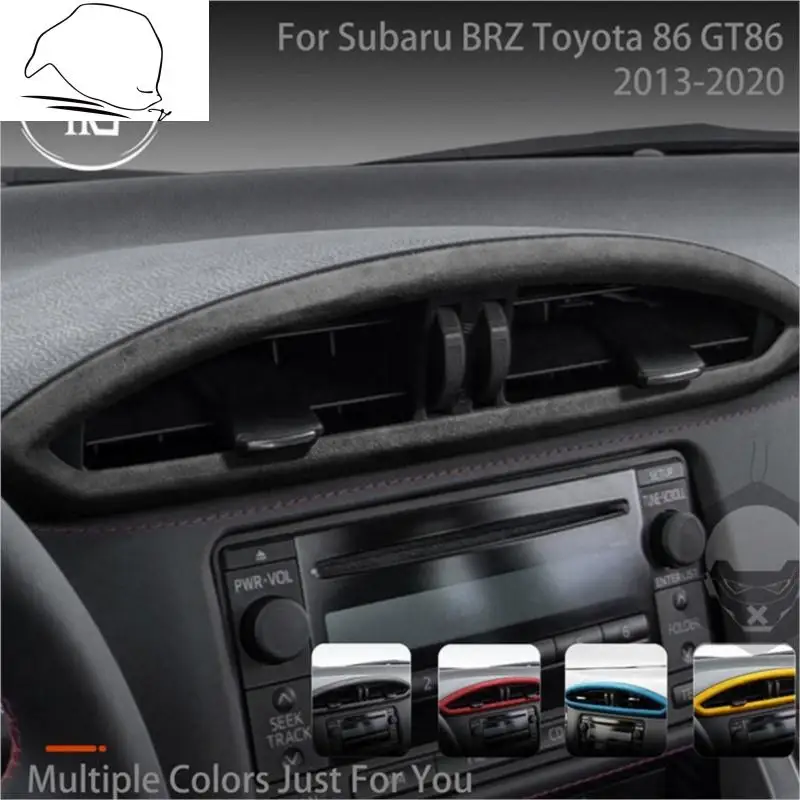 Turn Fur Suede Wrap Cover For Subaru BRZ Toyota 86 GT86 2013-2020 Center Dash Air Conditioning Vent Frame Trim Car Accessories