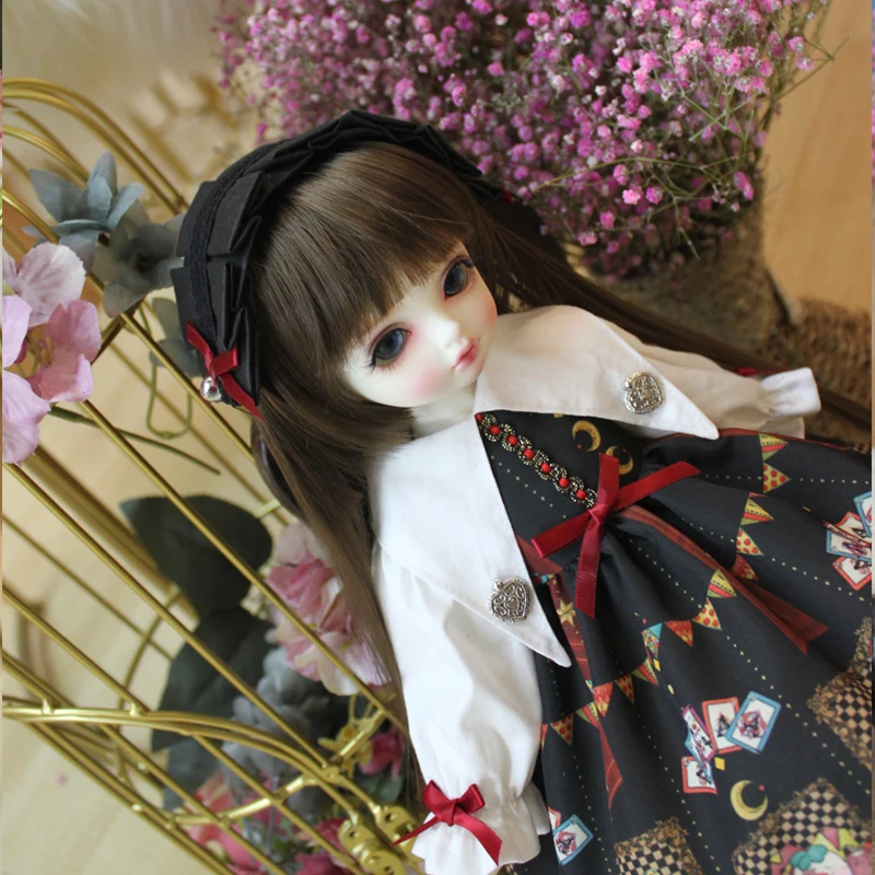 BJD clothes 1/6 cute dress with bowknot 1/4 doll dress + hair band for 1/6 1/4 BJD SD doll Blyth doll accessories doll clothes