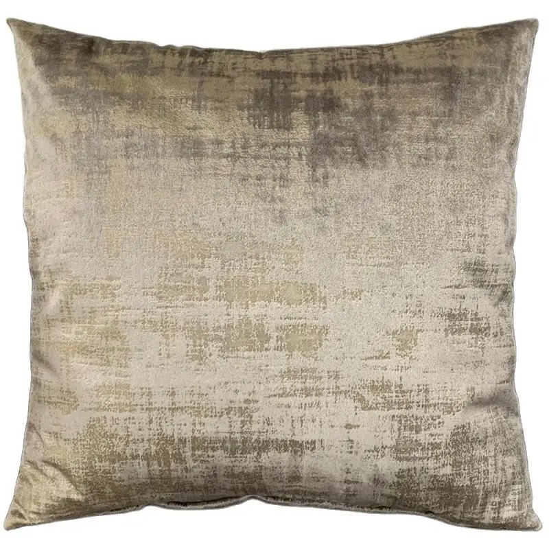 Popular Embossing Sofa Pillowcase Home Decorative Velvet Printing Cushion Cover Light Brown