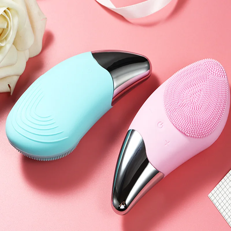 

Mini Electric Facial Cleansing Brush Silicone Sonic Face Cleaner Deep Pore Cleaning Skin Massager Face Cleansing Brush Device