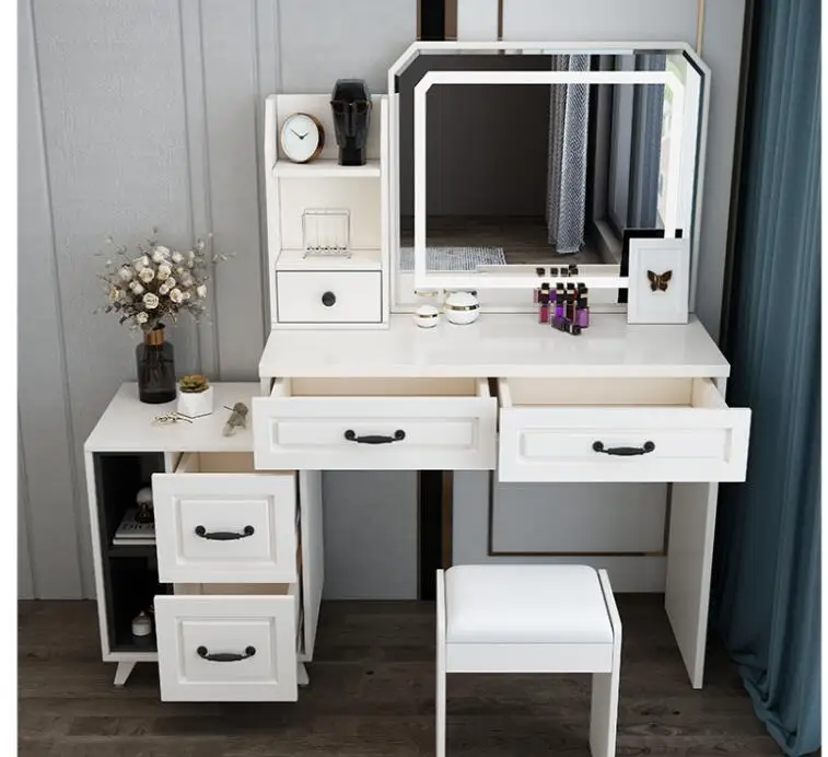 Nordic Kaptafel Slaapkamer Zuinig Multifunctionele Led Licht Spiegel