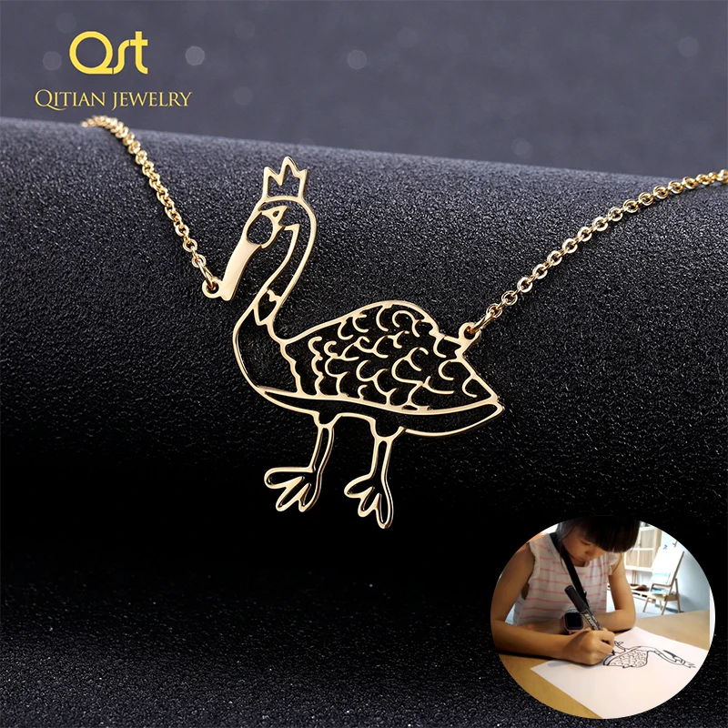 Custom Children\'s Drawing Necklace,Kid\'s Art Child Artwork Personalized Graffiti Necklaces Custom Your Design Name Logo Jewelry