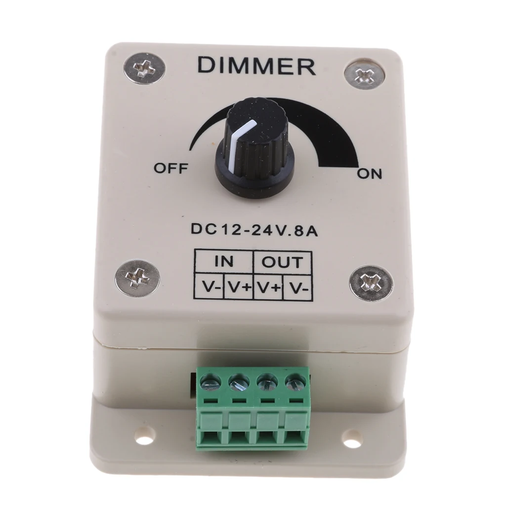 Marine LED Strip Lights PWM Dimming Controller for Dimmable LED Lights or Ribbon, 12 Volt 8 Amp