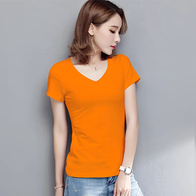 S-5XL Women\'s Cotton T-shirt Summer 2024 New Casual Elasticity O-neck Short-sleeve Slim Bottom T-shirt Girl\'s Tops Tees Female