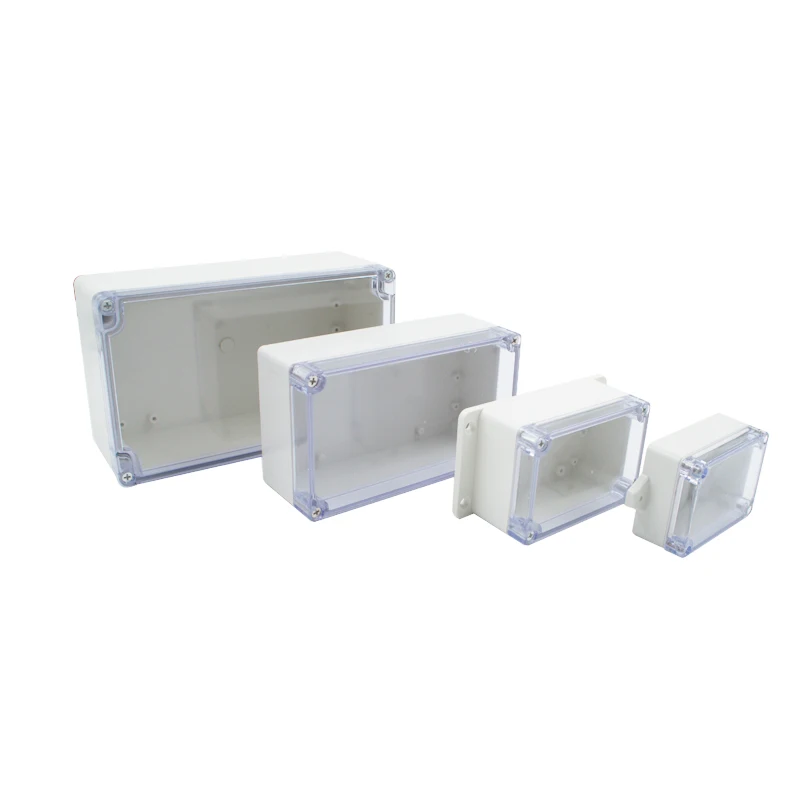 Waterproof Plastic Junction Box transparent cover Enclosure Electronic Instrument Housing Case Electrical Project Outdoor Boxes