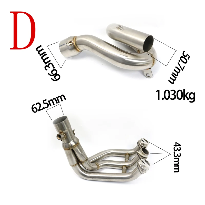 Motorcycle Full Exhaust Front Pipe Muffler Slip On Pipe For YAMAHA FZ09 MT09 FZ-09 MT-09 2014 2015 2016-2020 Not For Tracer