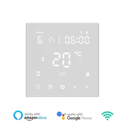 Tuya vida inteligente wifi termostato touch screen aquecimento controlador de temperatura trabalho para piso elétrico aquecimento água/caldeira gás