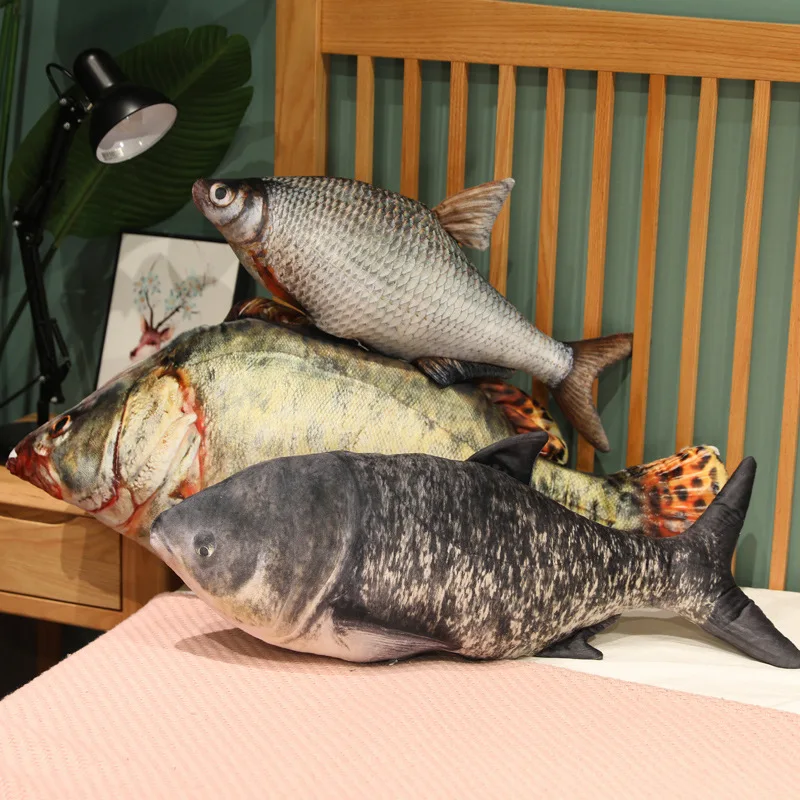 30-100 cm Simulation Lustige Fisch Plüsch Spielzeug Gefüllte Weiche Tier Karpfen Plüsch Kissen Kreative Schlaf Kissen für Kinder mädchen Weihnachten Geschenk – Detail 10