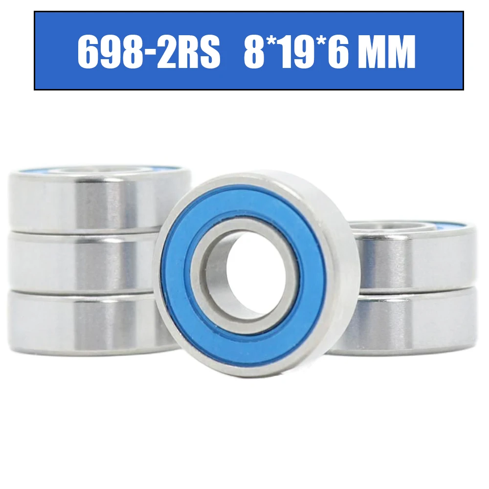 FUSHI 698 2RS Bearings Blue Sealed 8x19x6 mm , ABEC-3 698rs Shaft Ball Bearing Parts For Hobby RC Car Truck ,Pick of 6 Pcs