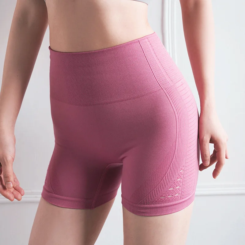 Summer Sport Shorts Women Running Fitness Gym Shorts Hollow Out Embossed Slim Yoga Shorts High Waist Short Tight Leggings Female