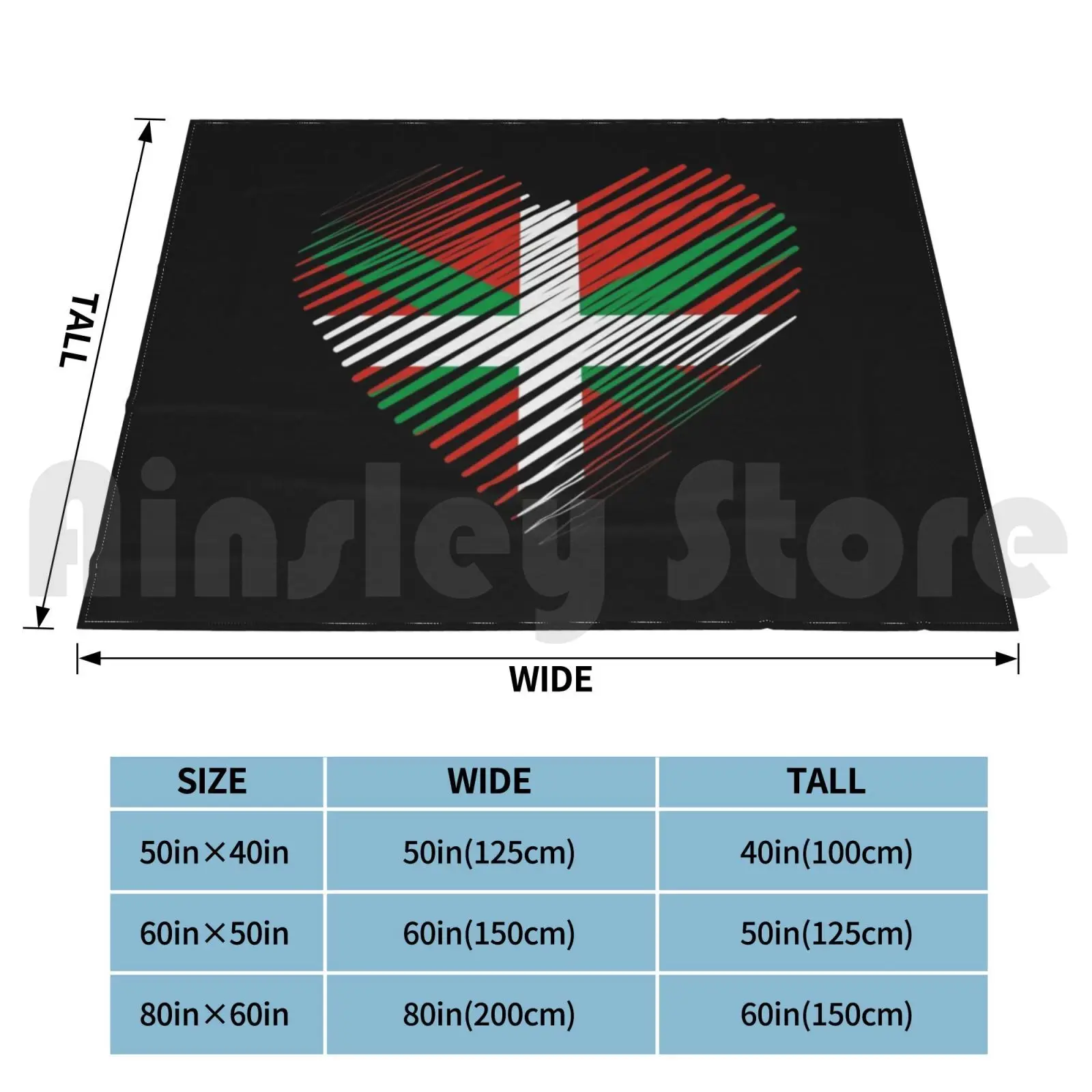 Blanket Proud To Be Basque , Heart Basque , Euskadi , Euskal Herria , Basque Flag , Pride | Line Art