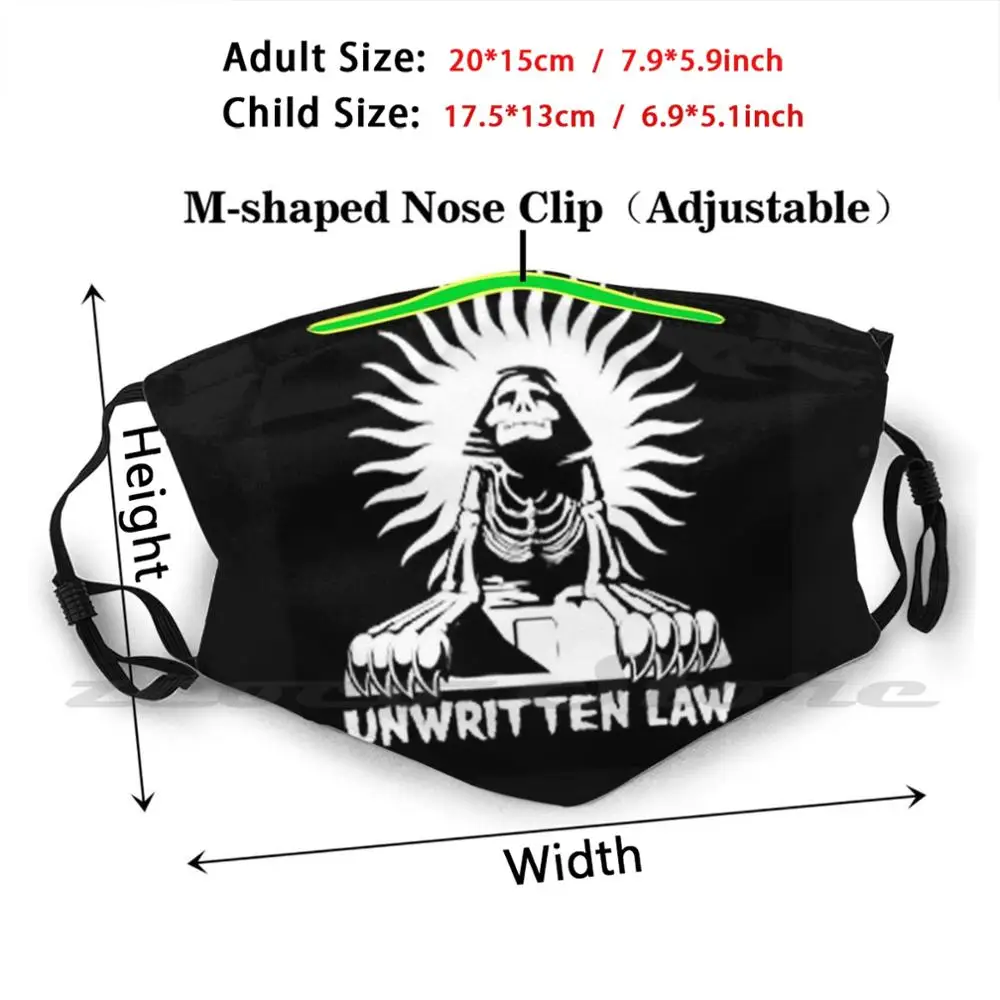 Unwritten Law-Sphinx Graphic Custom Pattern Washable Filter Pm2.5 Adult Kids Mask Unwritten Law Punk Punk Band