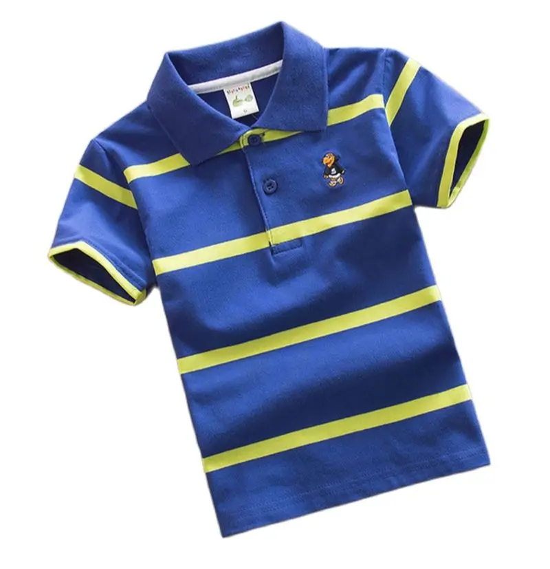 Baby Boy Polo Shirt 2-15 Years Teenagers Summer Kids Children Toddler Short Sleeve Shirts Tops Stripes Fashion Cotton Clothing