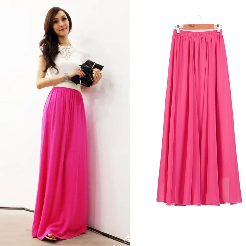 

Faldas Mujer Moda 2021 Chiffon Skirt Women Long Skirt Jupe Femme Fantasy Bohemia Elegant Skirt Maxi Saias Outwear High Quality