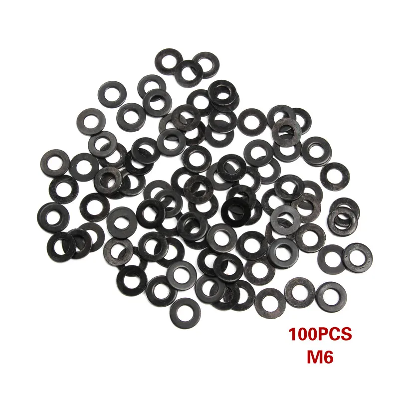 100 Chiếc M2/M3/M4/M5/M6/M8 Thép Carbon Phẳng Máy Máy Giặt Màu Đen Trơn máy Giặt Universial Phẳng Miếng Đệm