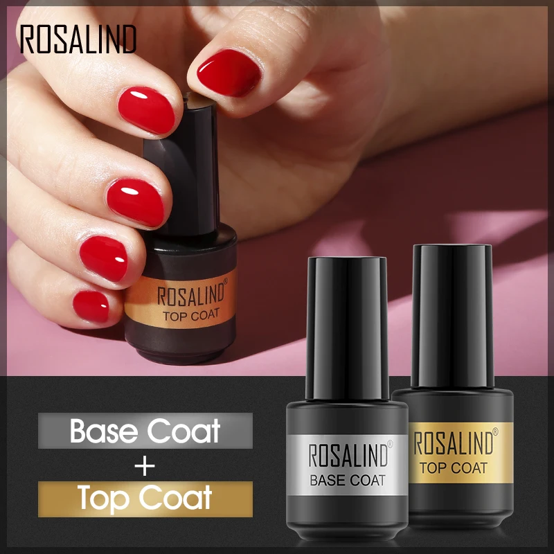 ROSALIND Gel Polish 7ML Top Coat UV Lamp Gel Losweken Versterken Langdurige Nail Art Manicure Gel Lak vernis Primer Lak