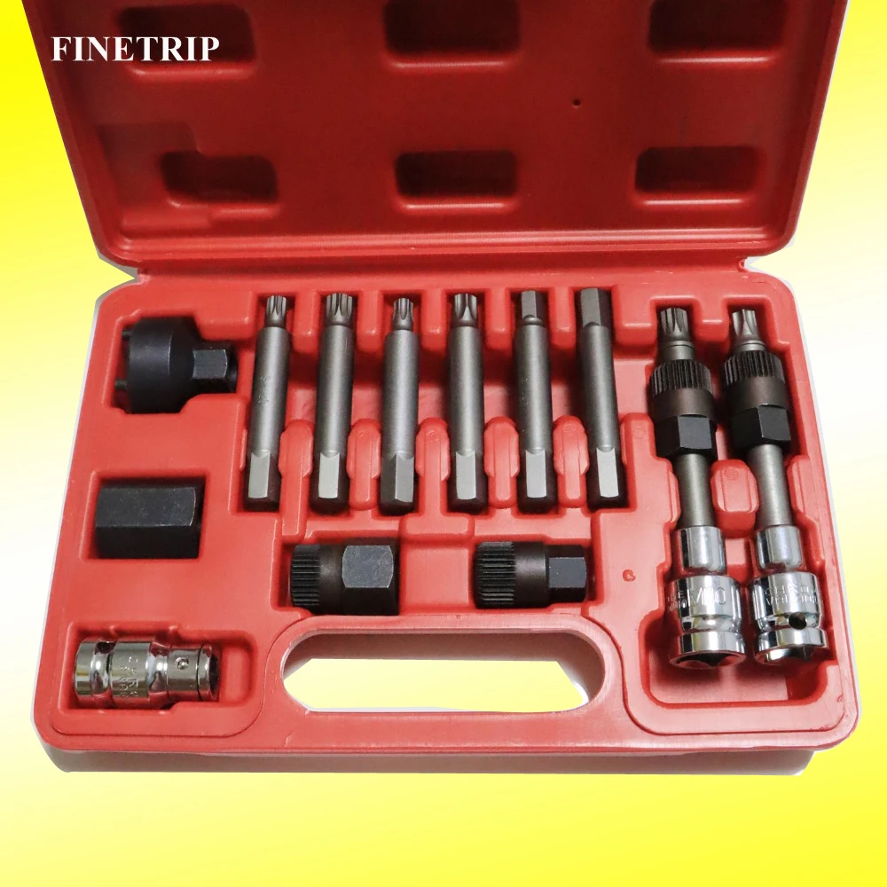 FINETRIP Hot Sale 1Set 13Pc Professional Alternator Freewheel Pulley Removal tool Car Repair Tools formercedes for benz for bmw