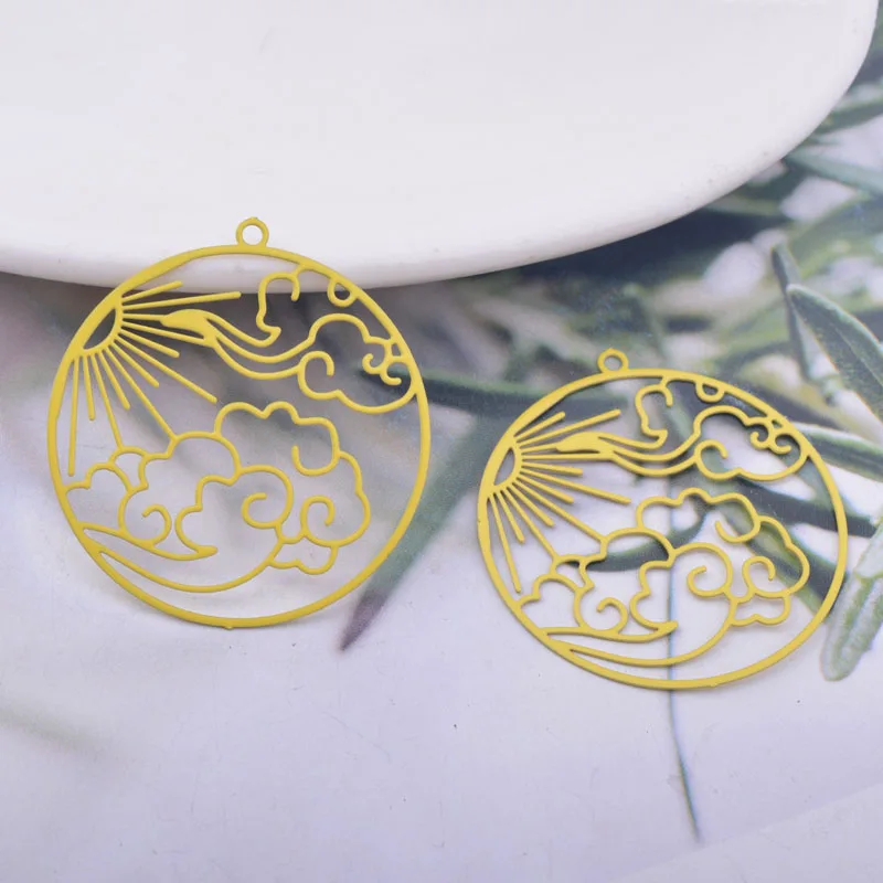 30 Stück AB6285 32*30mm lackierte Messing-Sonnen- und Wolken-Anhänger für DIY-Schmuck und Ohrring-Zubehör – Detail 10
