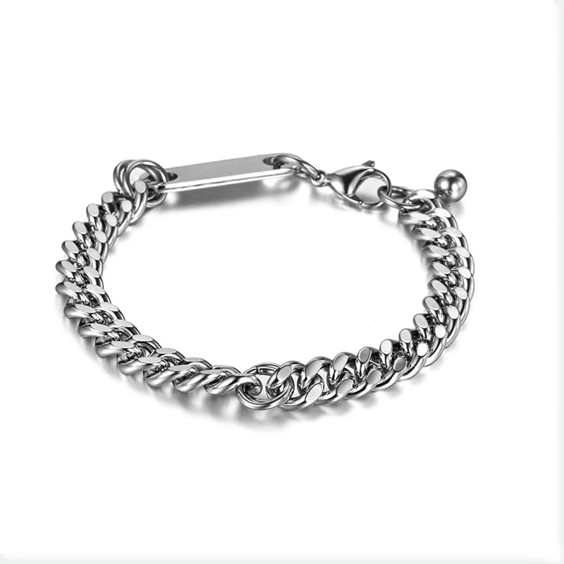 Minimalism 8mm Stainless Steel Curb Cuban Link Chain Bracelets for Men Wrist Jewelry Gifts Bracelet Wholesale Punk Bangles