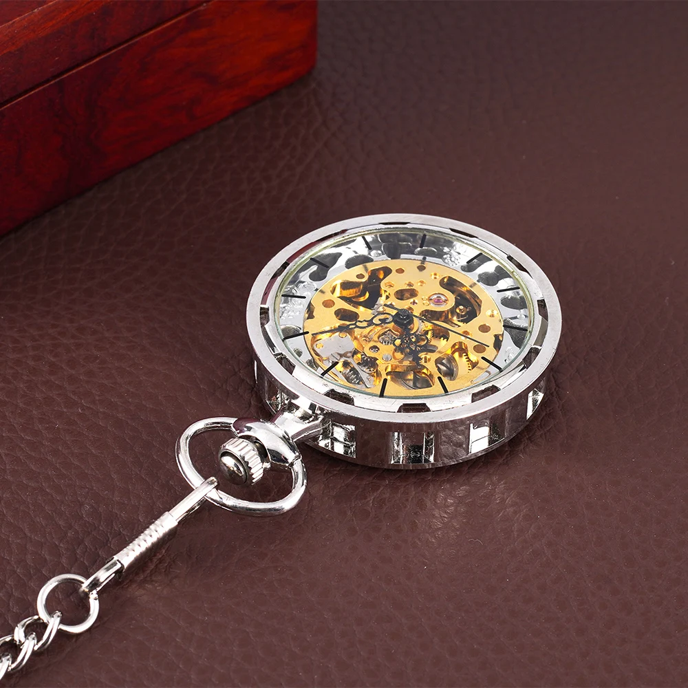 Pocket watch a variety of color style optional large wheel mechanical pocket watch hanging watch with thick chain chain